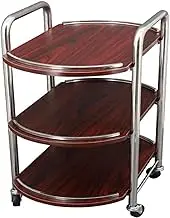 Kitchen Cart Functional Trolley Shopping Cart 60 * 35 * 75CM Mobile Storage Rack Trolley 3 Tier Kitchen Serving Cart Large Shelves with Wheel Drink Cart