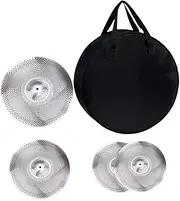 Hellery 4 Pieces Low Volume Cymbals Pack Drummer Practice Set for Music Room Stage