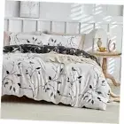 Reversible Duvet Cover Queen Size, Queen (90×90 inch) A：black White Branch