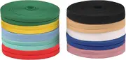 10 Rolls Solid Color Double Fold Bias Tape 1/2" Bias Tape Bias Binding Tape Sewing Piping Hemming Tape