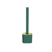 Dark green Bathroom Silicone Bristles Toilet Brush with Holder Creative Cleaning Brush Set