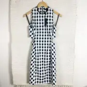 RAG & BONE black and white gingham Tahoe open back mini dress 0 NEW