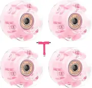 Indoor Skating Wheels | 4pcs Light Up Roller Skate Wheels, High Elasticity Silent Skate Replacement Wheels for Double Row Skating