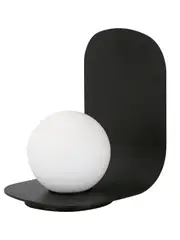 Attica 1 Light Table Lamp in Black with Matte Glass Shade