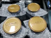 Vossen Wheel HF and VF Hubcaps Gold 63mm OD Plastic Center Caps