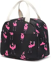 [Dezcrab] Flamingo Lunch Bag for Girls, Cute Insulated Leakproof Lunch Box Container Reusable Cooler Lunch Tote Bag for Teens Kids Adults School Travel Picnic