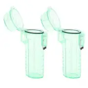 2pcs Waterproof Lighter Case Plastic Lighter Storage Container Transparent Green