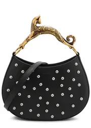 Lanvin Hobo Cat Studded Leather top Handle bag - Black ONE SIZE