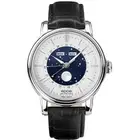 EPOS 3439CBL OEUVRE-DART Classic Moon Phase Silver Leather Band