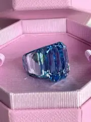 SWAROVSKI LUCENT FULL CRYSTAL COCKTAIL RING SIZE 52 NEW WITH BOX BABY BLUE