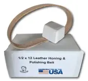 1/2" x 12" Leather Honing/Polishing/Strop Belt. Fits Original Work Sharp