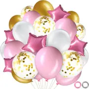 Sratte 60pcs Balloons Kit 12 Inch Confetti Balloons with 2 Rolls Ribbon Latex Ba
