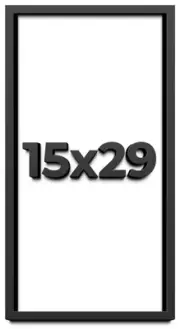 15x29 Shadow Box Frame Black | 1 inches Deep Real Wood Contemporary Shadowbox Di