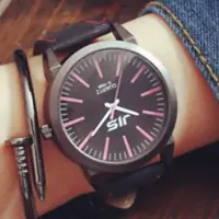 在飛比找博客來優惠-Watch-123 揮灑青春-俐落時尚現代簡約時標腕錶 _黑