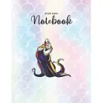 GRAPH PAPER NOTEBOOK: DISNEY LITTLE MERMAID ARIEL CLAM SHELL WATERCOLOR PORTRAIT GRAPH PAPER GRID NOTEBOOK JOURNAL FOR STUDENT KID GIRL PERS