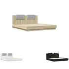Bed Frame with Headboard and LED Lights Mattress Base Bedstead Bedroom vidaXL