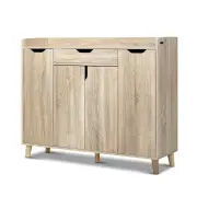 Artiss Shoe Rack Cabinet 26 Pairs Adjustable Pine Cissy