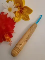 SPALTED MAPLE handmade 5 mm/ H EXOTIC WOOD crochet hook, ERGONOMIC made in USA
