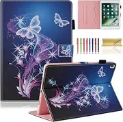 Dteck 10.5 Inch Case for iPad Air 2019 (3rd Generation, A2152 A2123 A2153) / iPad Pro 2017 (A1701 A1709) Tablet- Smart Stand Wallet Folio Cover Case with Auto Sleep Wake/Stylus Pen (Purple Butterfly)