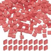 2 Hole Glass Seed Beads, 200 Pcs 5mm Mini Flat Rectangle Glass Seed Bead, Brown