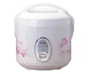 SPT Rice Cooker Steamer Tray White Cool-Touch Exterior Air-Tight Lid 4-Cup