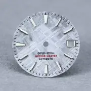 Grey meteorite diall , siver index BGW9 lume for NH35/36 movement 28.5mm
