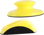 TEHAUX 2pcs 5 Hand Sanding Blocks Round Mouse Shaped Discs for Polishing Comfortable Grip for Automotive Sanding Polisher Tool