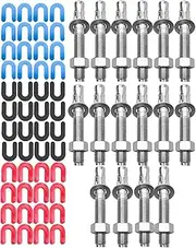 64Pcs Lift Install Kit, Car Auto Lift Installation Leveling Shim Kit, 16Pcs 1/4" & 16Pcs 1/8" & 16Pcs 1/16" Leveling Shim, 16Pcs 3/4" x 5.5" Bolts