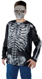 X Ray Shirt Child Boys Costume Skeleton Halloween Dress Up Underwraps