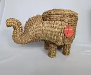 Opalhouse Elephant Basket Rattan Wicker Water Hyacinth 16" Planter Storage READ