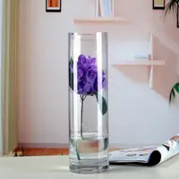 在飛比找PChome24h購物優惠-圓柱透明玻璃花瓶花器口徑10cm高30cm(1030)