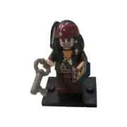 Lego Pirates of The Caribbean Minifigure Skeleton Jack Sparrow POC012 W/ KEY