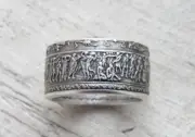 Achilles Coin Ring - Shield of Achilles - Homer's Iliad - Trojan war - Coin Ring