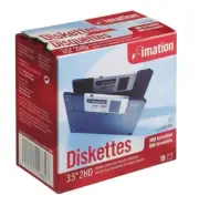 NEW SEALED - Box of 10 Imation IBM Formatted 3.5" Diskettes 2HD 1.44MB