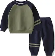 [VZF] Toddler Baby Boy Sweatsuit 2pcs Cartoon Print Pullover Sweatshirt & Sweatpants Stylish Boys Clothes Set
