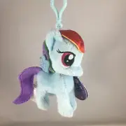 Aurora World Plush - My Little Pony 4.5" RAINBOW DASH Plastic Key Clip NWT 2014