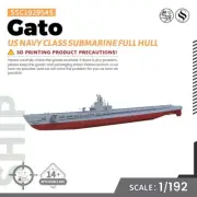 1/192 Military Model US Navy Gato Class Submarine Full Hull