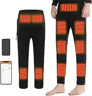 [IMYOGI] Cozy Heated Underwears with Battery, Velvet Lining Outdoor Sport Electric Thermal Base Layer with APP Control for Men