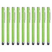 10pcs Glitter Stylus Pens for Touch Screens Metal Capacitive Pen, Green