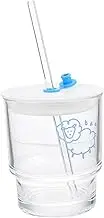 BEBEMOKO 1 Set Scalding Transparent Glass Drinking Cup with Lid and Straw for Coffee Juice and Milk Insulated Mug for Home and Office Use
