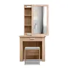 Artiss Dressing Table Mirror Sliding Stool Mirrors Makeup Table Chairs Set Pine