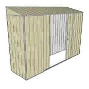 Build-a-Shed 3.0 x 0.8 x 2.0m Double Sliding Door Skillion Shed - Cream