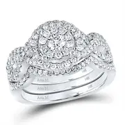 1 CT-Diamond 1/5CT-CRD BLISS BRIDAL SETS DOUBLE HALO