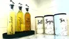 5 x Customise Organisation Vinyl Decal Labels Stickers for Kitchen Pantry Glass
