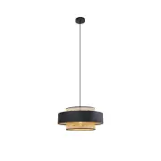 Olcay Modern Elegant Pendant Lamp Ceiling Light - Dark Grey & Natural