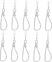 BESPORTBLE Stainless Steel Lure Fish Buckle 10 Pack Sea Freshwater Compatible Fishing Tackle Snap Swivels