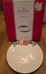 Royal Albert Country Rose Majolica Tidbit Tray Plate 8” Plate New Open Box