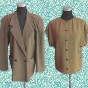 80's Original Paola Antonini Silk Blouse Jacket Chic Set (44) *NEW OLD STOCK*