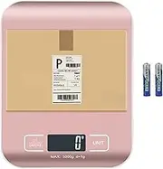 MarFul Digital Shipping Scale, Kitchen Scale, Stainless Steel Accurate 5kg/1g Portable Small Postal Scale for Packages, Small Business, Food,Handmade, Liquids, Jewelry, and Boutique (Pink)