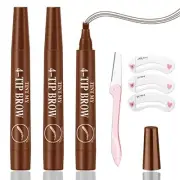 3 Pack Microblading Eyebrow Tattoo Pen Waterproof Long Lasting Brow Pencils